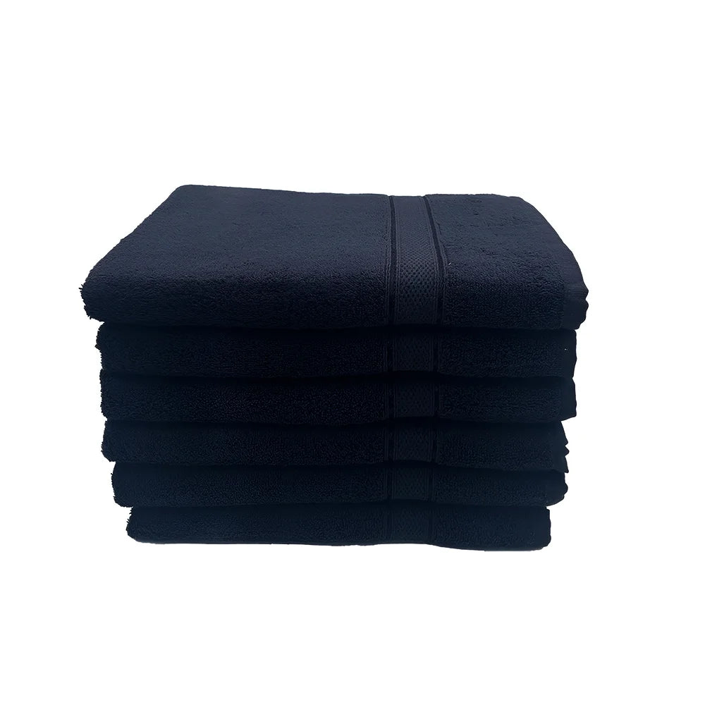 BYFT Daffodil Cotton Towel Black Luxury - Soft, Absorbent, Quick-Dry, 500 GSM Bath Towel Set