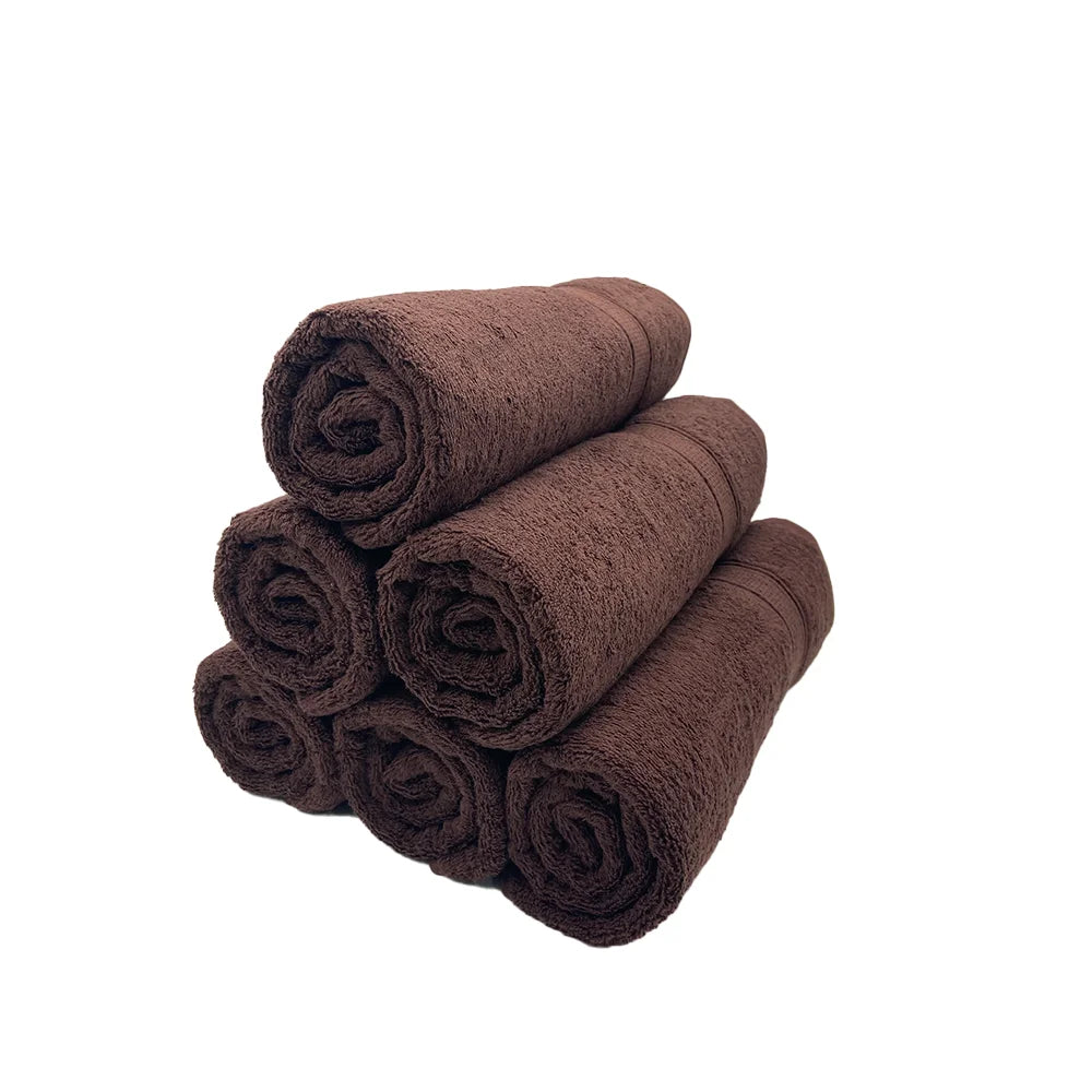 BYFT Daffodil Cotton Towel Brown Luxury - Soft, Absorbent, Quick-Dry, 500 GSM Bath Towel Set