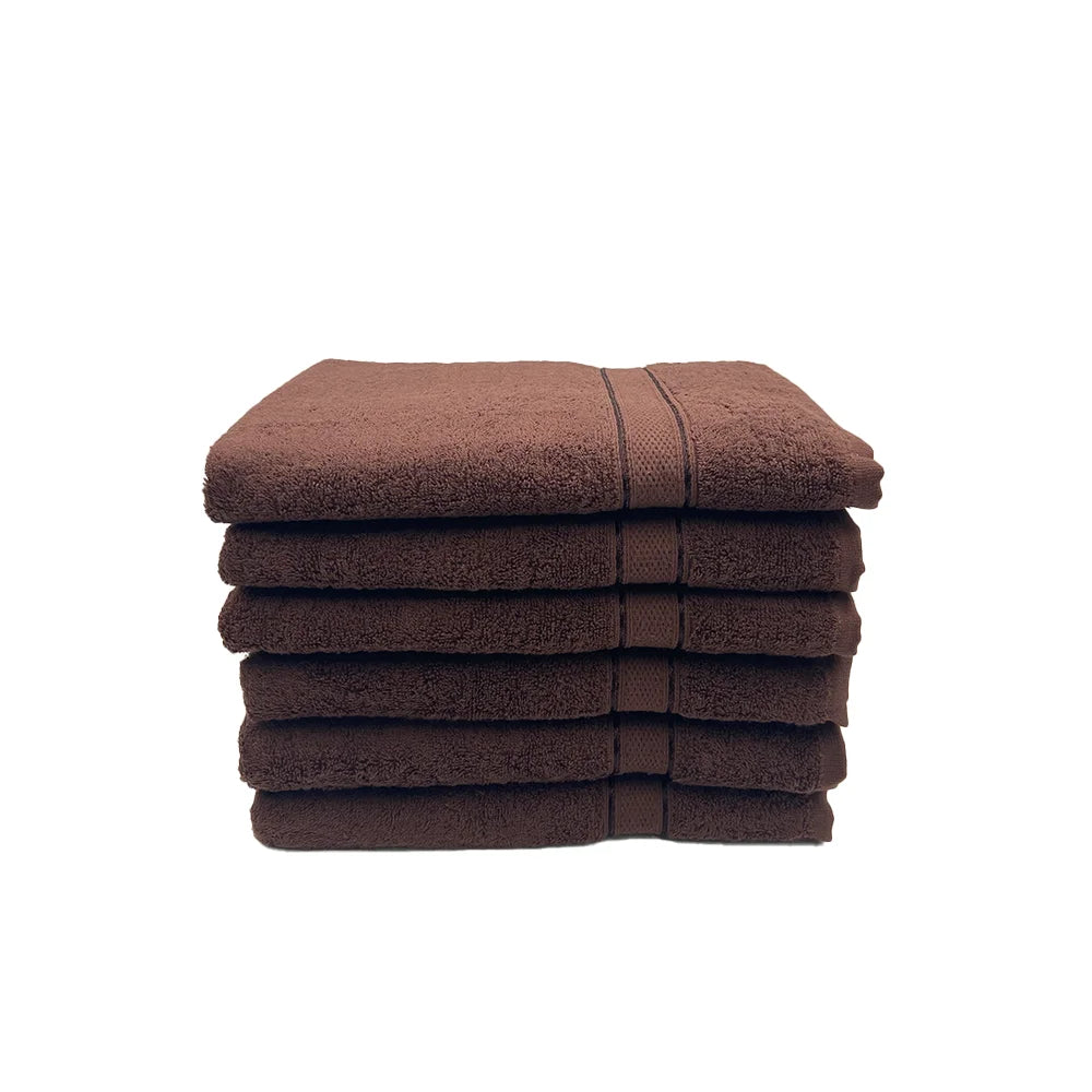 BYFT Daffodil Cotton Towel Brown Luxury - Soft, Absorbent, Quick-Dry, 500 GSM Bath Towel Set
