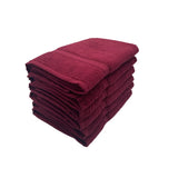 BYFT Daffodil Cotton Towel Burgundy Luxury - Soft, Absorbent, Quick-Dry, 500 GSM Bath Towel Set