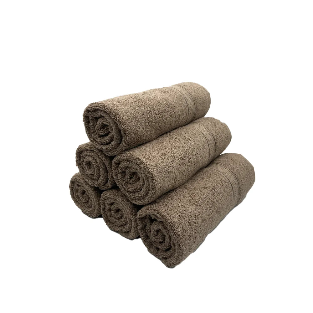 BYFT Daffodil Cotton Towel Dark Beige Luxury - Soft, Absorbent, Quick-Dry, 500 GSM Bath Towel Set