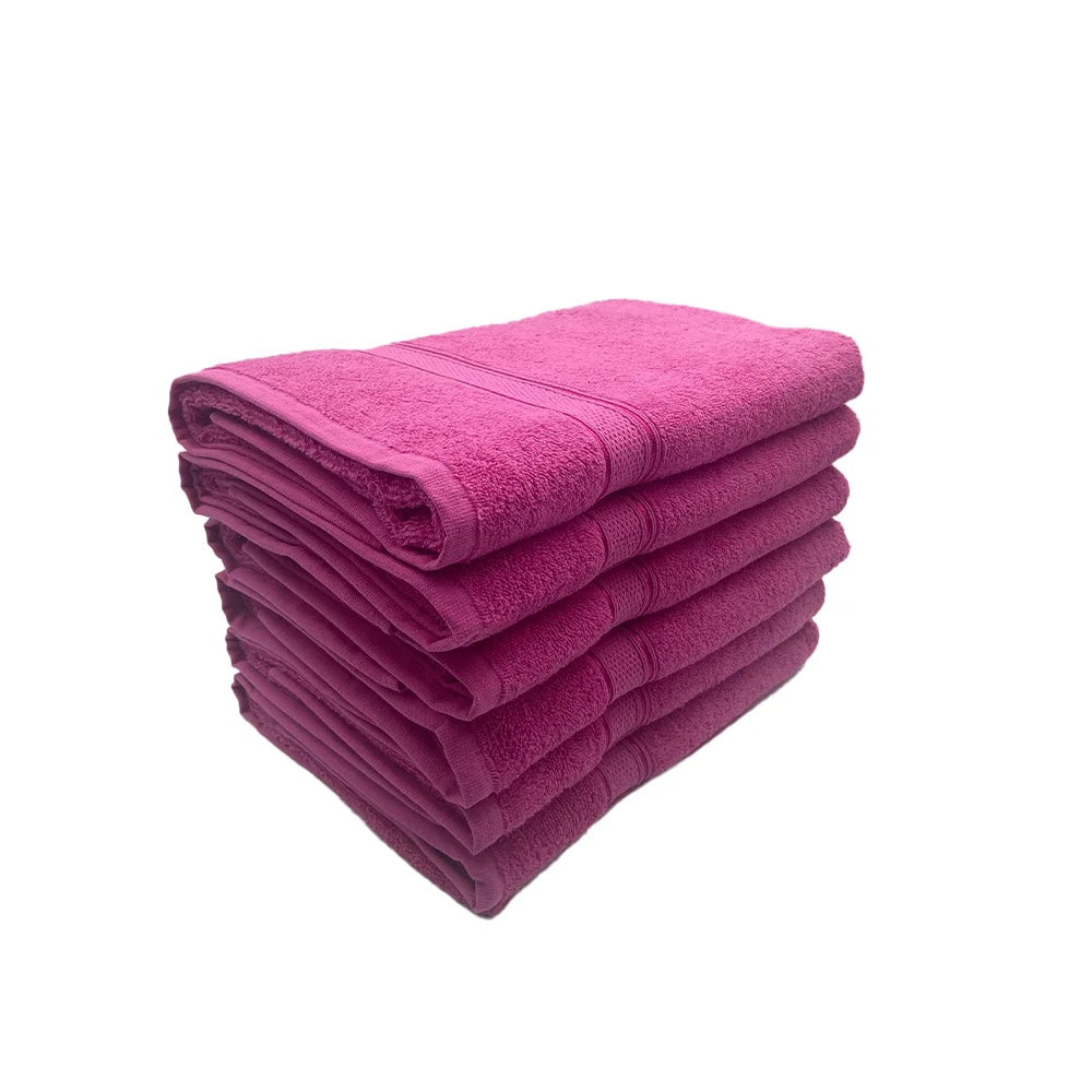 BYFT Daffodil Cotton Towel Fuchsia Pink Luxury - Soft, Absorbent, Quick-Dry, 500 GSM Bath Towel Set