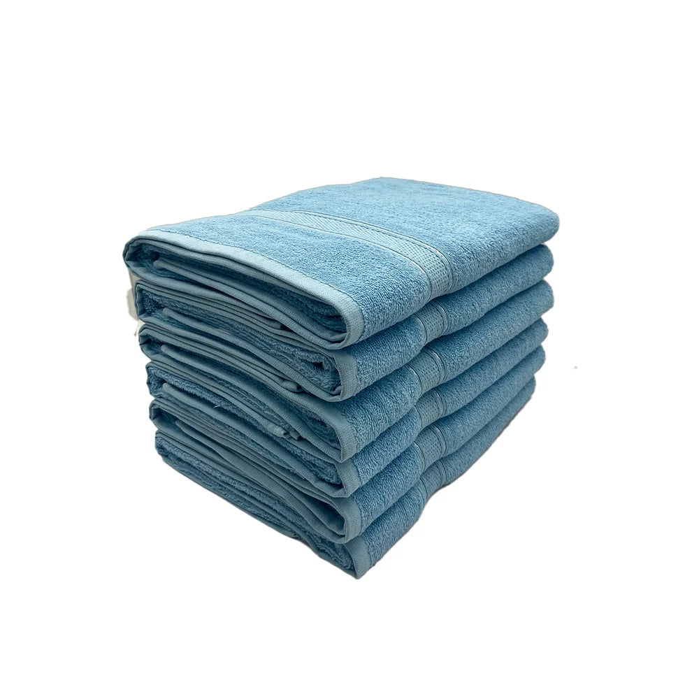 BYFT Daffodil Cotton Towel Light Blue Luxury - Soft, Absorbent, Quick-Dry, 500 GSM Bath Towel Set