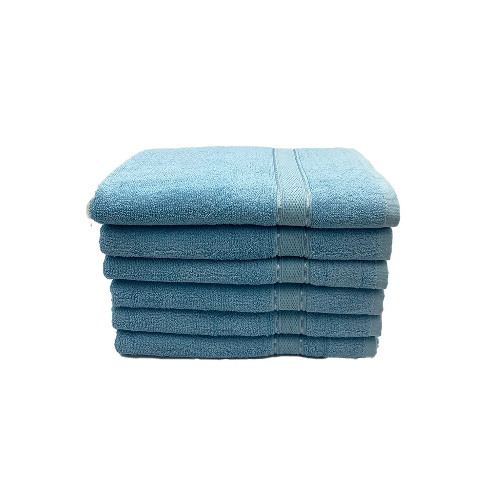 BYFT Daffodil Cotton Towel Light Blue Luxury - Soft, Absorbent, Quick-Dry, 500 GSM Bath Towel Set