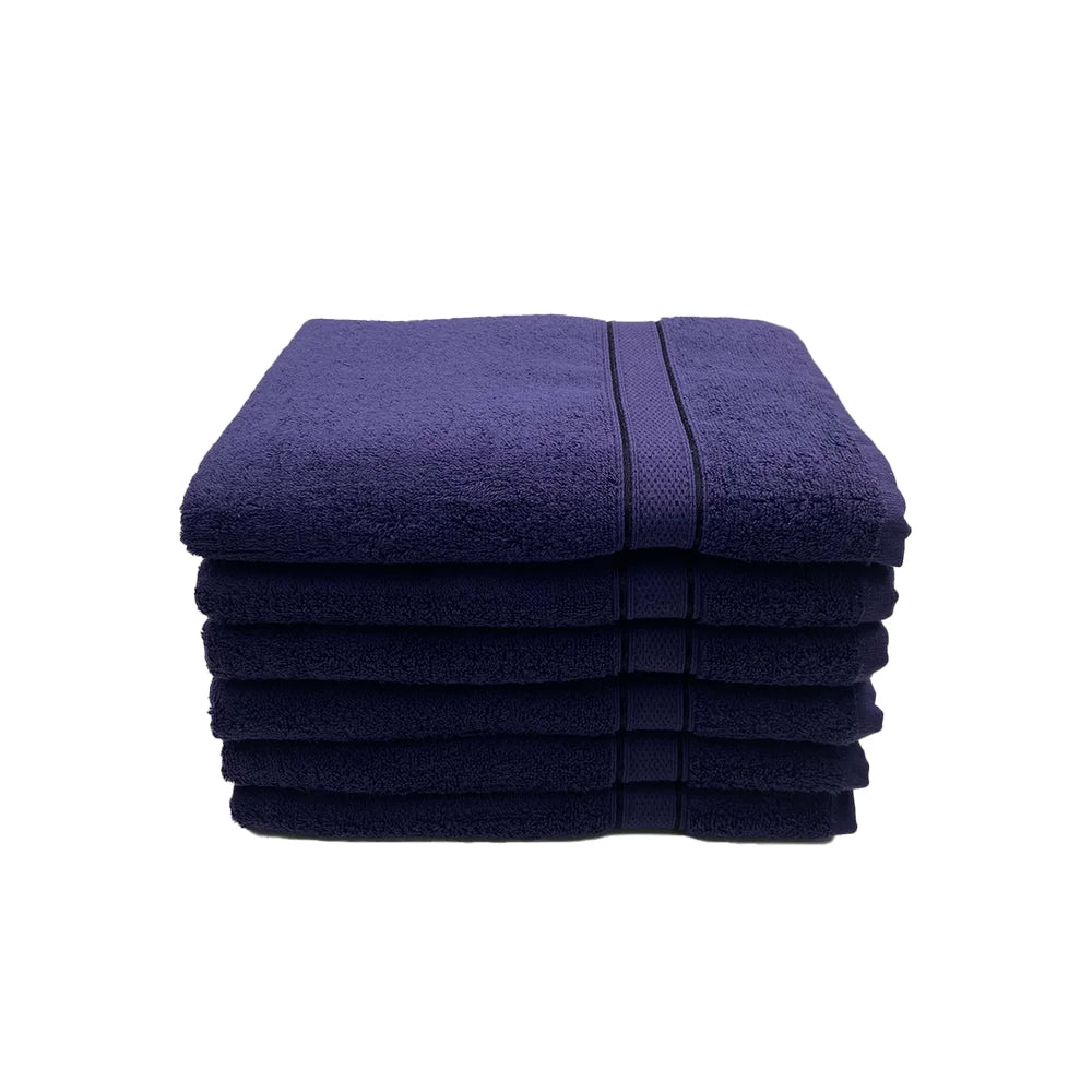 BYFT Daffodil Cotton Towel Navy Blue Luxury - Soft, Absorbent, Quick-Dry, 500 GSM Bath Towel Set