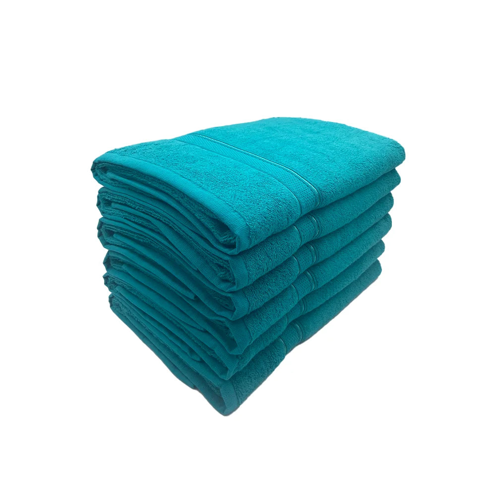 BYFT Daffodil Cotton Towel Turquoise Blue Luxury - Soft, Absorbent, Quick-Dry, 500 GSM Bath Towel Set