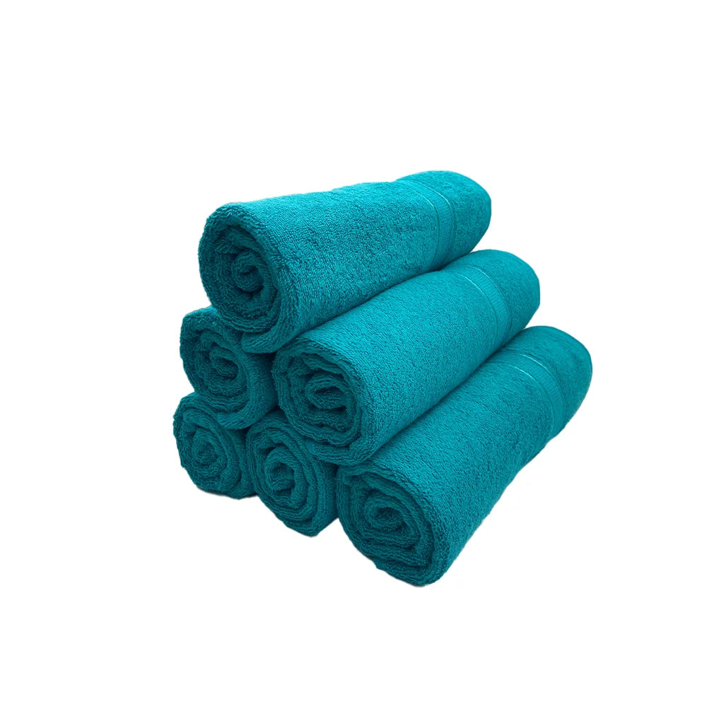 BYFT Daffodil Cotton Towel Turquoise Blue Luxury - Soft, Absorbent, Quick-Dry, 500 GSM Bath Towel Set