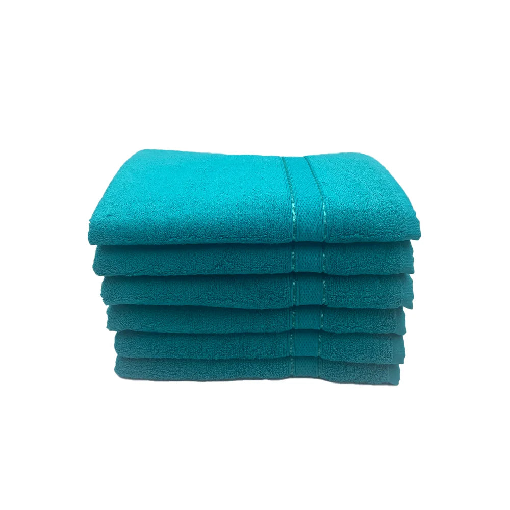 BYFT Daffodil Cotton Towel Turquoise Blue Luxury - Soft, Absorbent, Quick-Dry, 500 GSM Bath Towel Set