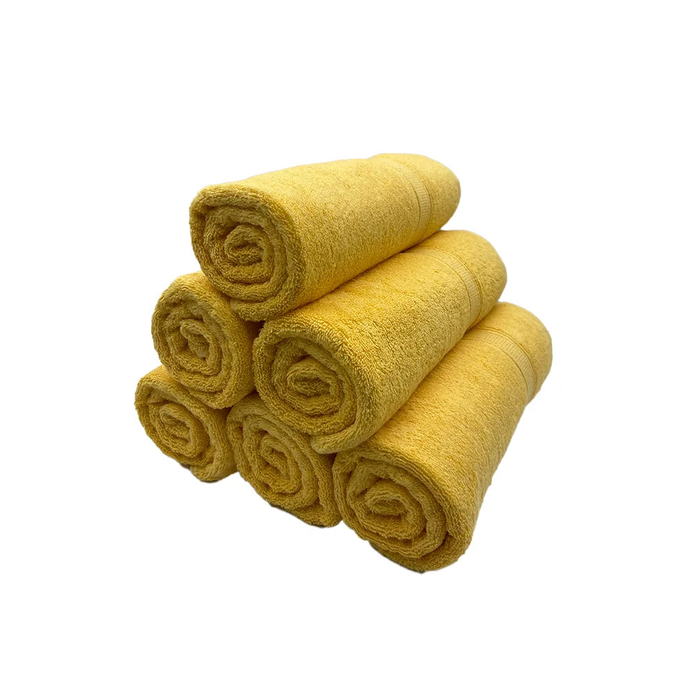 BYFT Daffodil Cotton Towel Yellow Luxury - Soft, Absorbent, Quick-Dry, 500 GSM Bath Towel Set