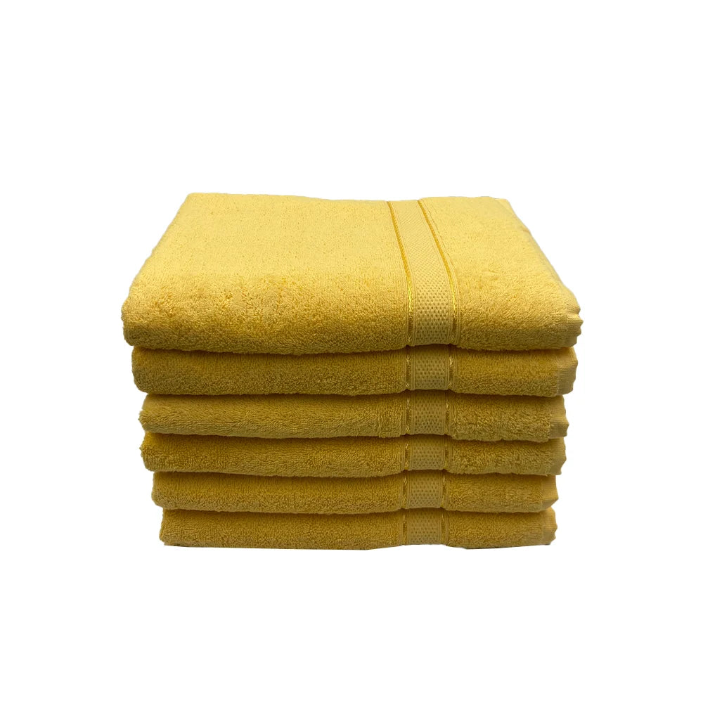 BYFT Daffodil Cotton Towel Yellow Luxury - Soft, Absorbent, Quick-Dry, 500 GSM Bath Towel Set