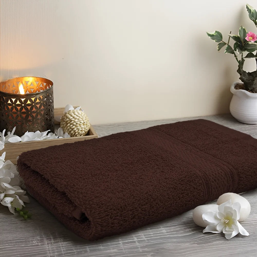 BYFT Daffodil Cotton Towel Brown Luxury - Soft, Absorbent, Quick-Dry, 500 GSM Bath Towel Set