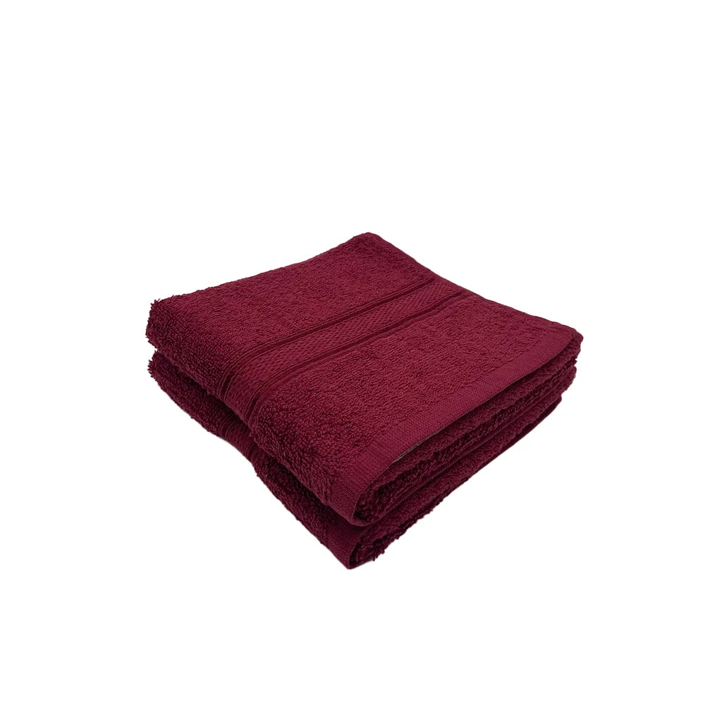 BYFT Daffodil Cotton Towel Burgundy Luxury - Soft, Absorbent, Quick-Dry, 500 GSM Bath Towel Set