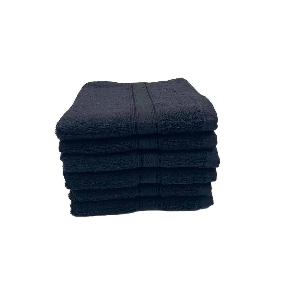 BYFT Daffodil Cotton Towel Black Luxury - Soft, Absorbent, Quick-Dry, 500 GSM Bath Towel Set
