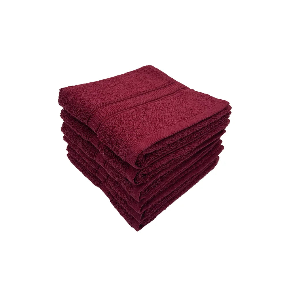 BYFT Daffodil Cotton Towel Burgundy Luxury - Soft, Absorbent, Quick-Dry, 500 GSM Bath Towel Set