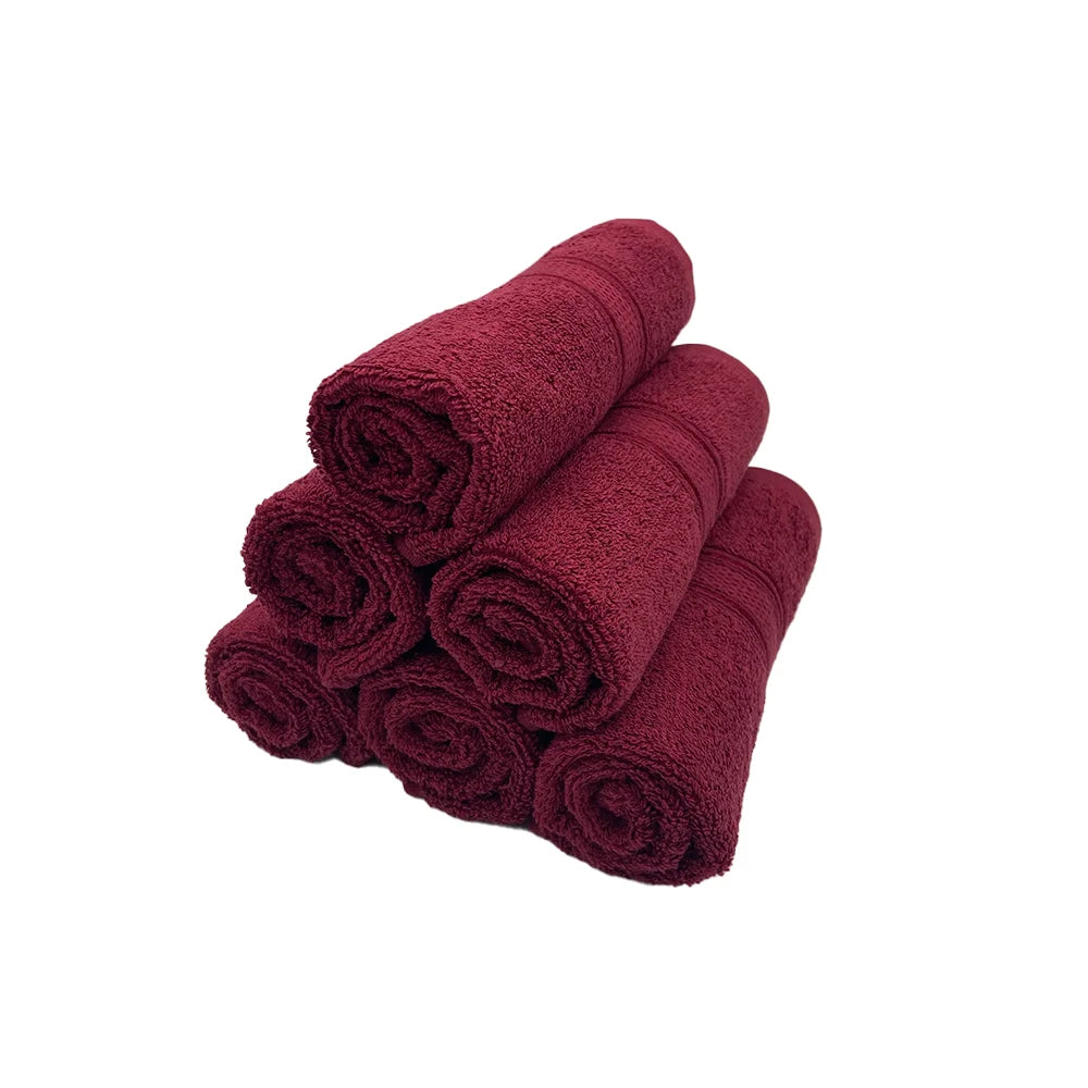 BYFT Daffodil Cotton Towel Burgundy Luxury - Soft, Absorbent, Quick-Dry, 500 GSM Bath Towel Set