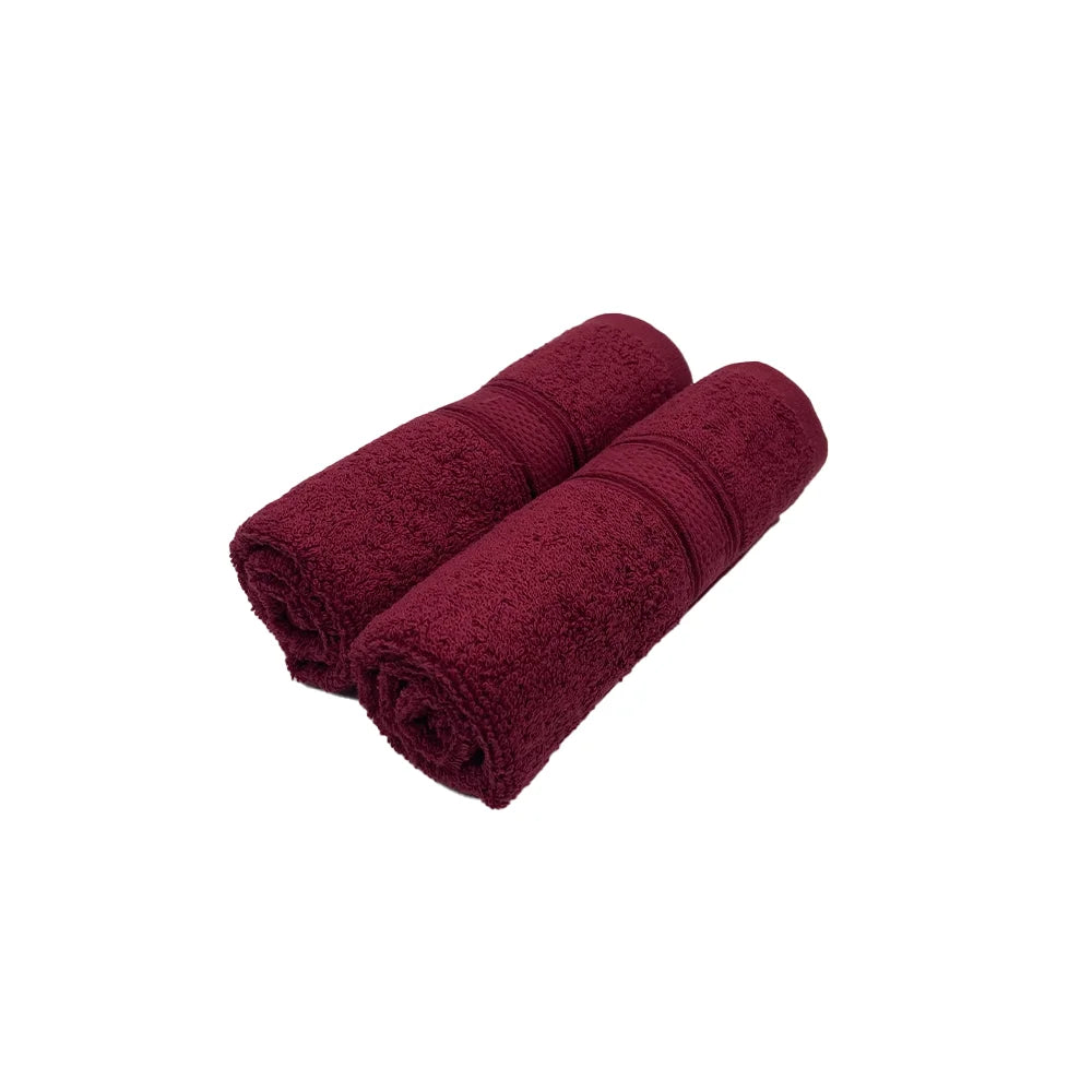BYFT Daffodil Cotton Towel Burgundy Luxury - Soft, Absorbent, Quick-Dry, 500 GSM Bath Towel Set