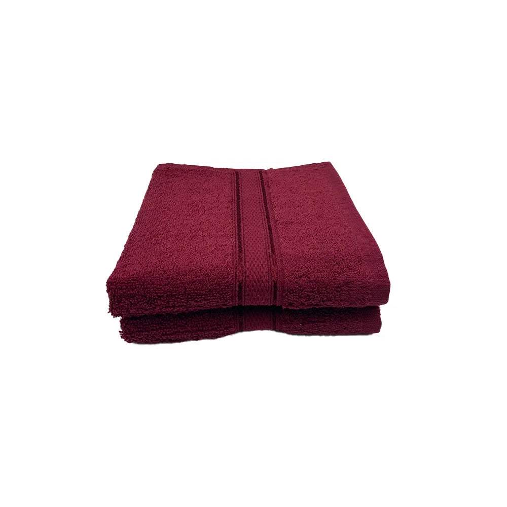 BYFT Daffodil Cotton Towel Burgundy Luxury - Soft, Absorbent, Quick-Dry, 500 GSM Bath Towel Set