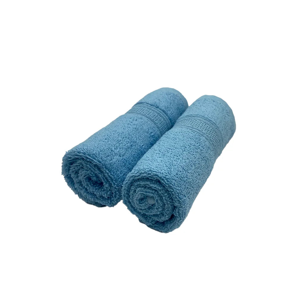 BYFT Daffodil Cotton Towel Light Blue Luxury - Soft, Absorbent, Quick-Dry, 500 GSM Bath Towel Set