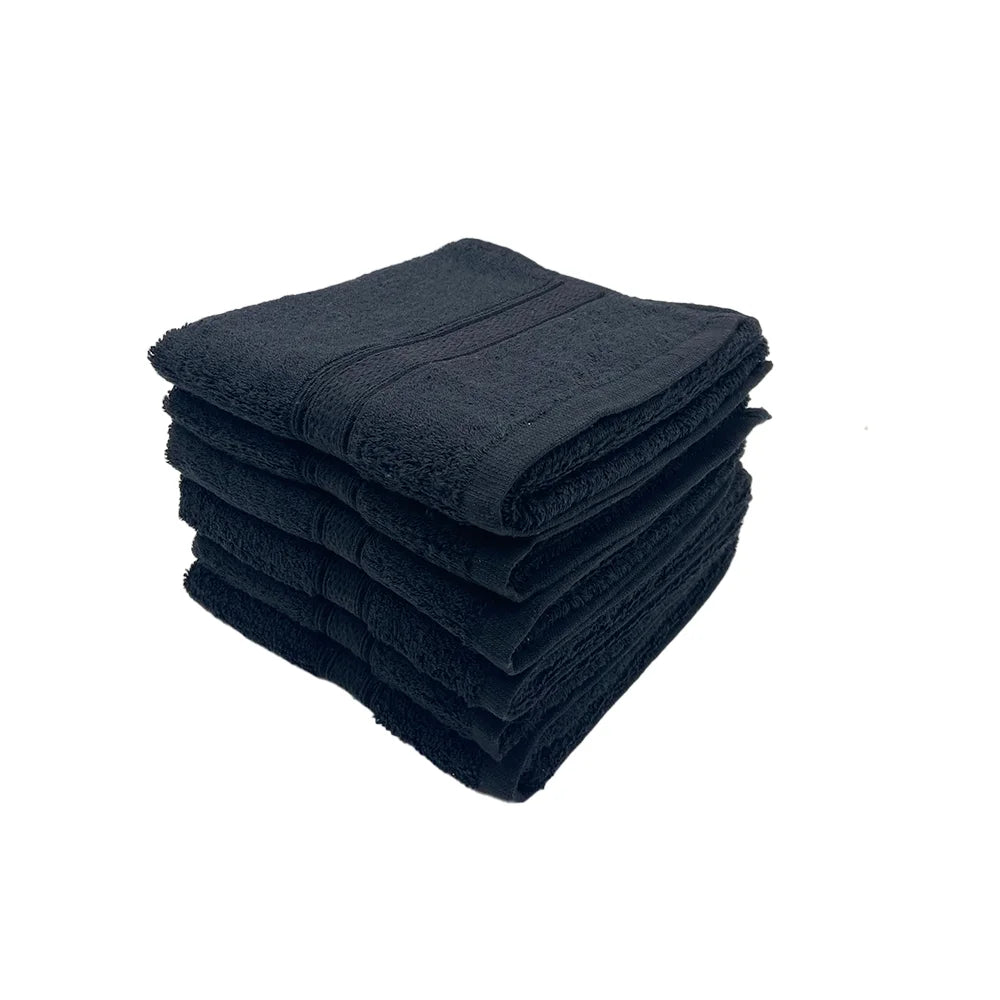 BYFT Daffodil Cotton Towel Black Luxury - Soft, Absorbent, Quick-Dry, 500 GSM Bath Towel Set