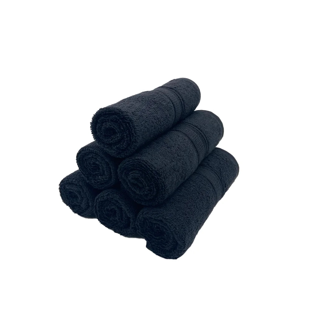 BYFT Daffodil Cotton Towel Black Luxury - Soft, Absorbent, Quick-Dry, 500 GSM Bath Towel Set