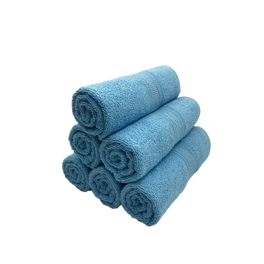 BYFT Daffodil Cotton Towel Light Blue Luxury - Soft, Absorbent, Quick-Dry, 500 GSM Bath Towel Set