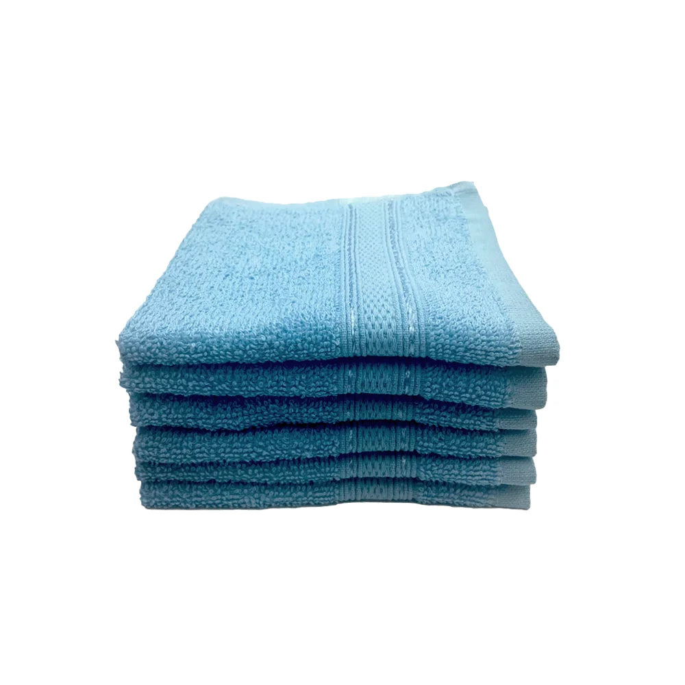 BYFT Daffodil Cotton Towel Light Blue Luxury - Soft, Absorbent, Quick-Dry, 500 GSM Bath Towel Set