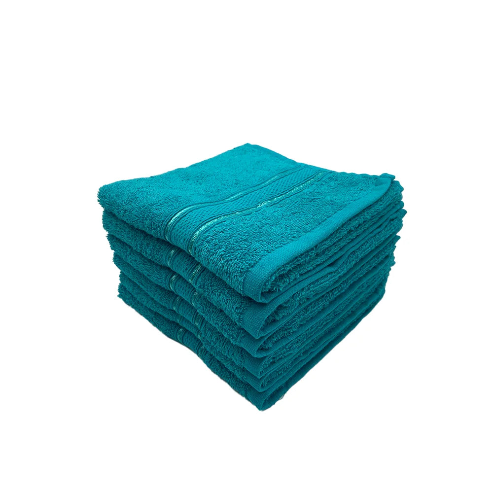 BYFT Daffodil Cotton Towel Turquoise Blue Luxury - Soft, Absorbent, Quick-Dry, 500 GSM Bath Towel Set