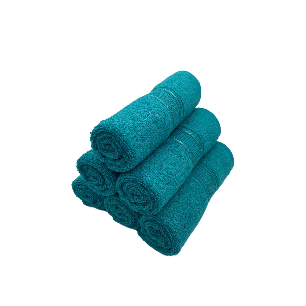 BYFT Daffodil Cotton Towel Turquoise Blue Luxury - Soft, Absorbent, Quick-Dry, 500 GSM Bath Towel Set