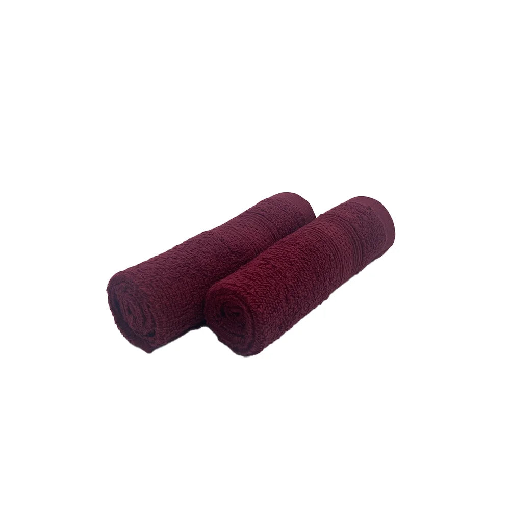 BYFT Daffodil Cotton Towel Burgundy Luxury - Soft, Absorbent, Quick-Dry, 500 GSM Bath Towel Set