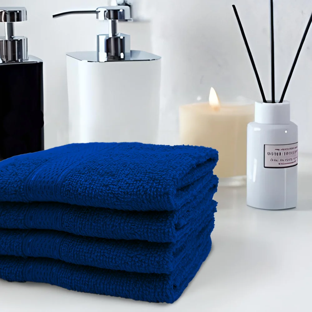 BYFT Daffodil Cotton Towel Royal Blue Luxury - Soft, Absorbent, Quick-Dry, 500 GSM Bath Towel Set