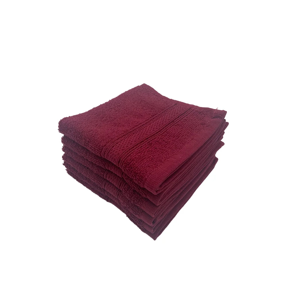 BYFT Daffodil Cotton Towel Burgundy Luxury - Soft, Absorbent, Quick-Dry, 500 GSM Bath Towel Set