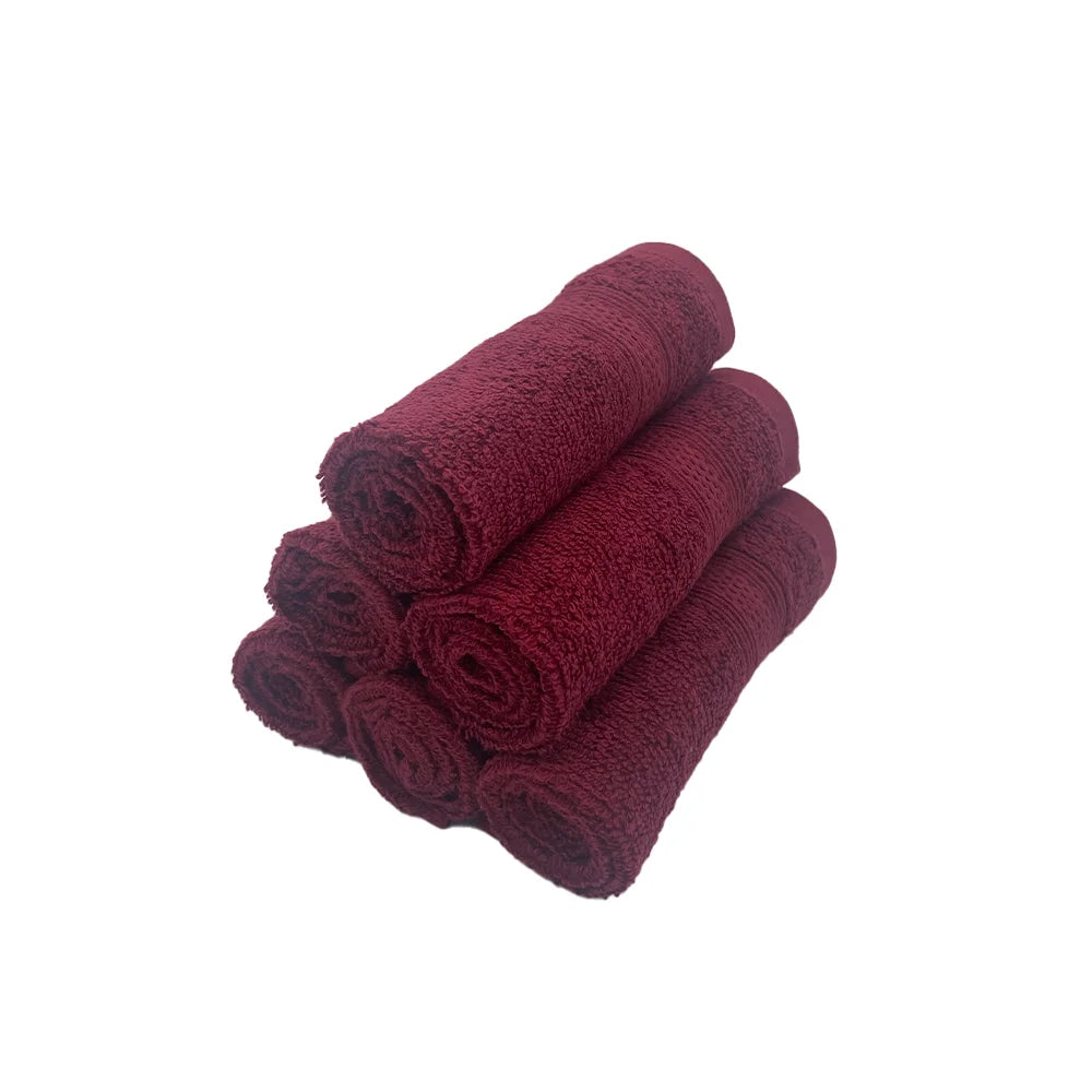 BYFT Daffodil Cotton Towel Burgundy Luxury - Soft, Absorbent, Quick-Dry, 500 GSM Bath Towel Set