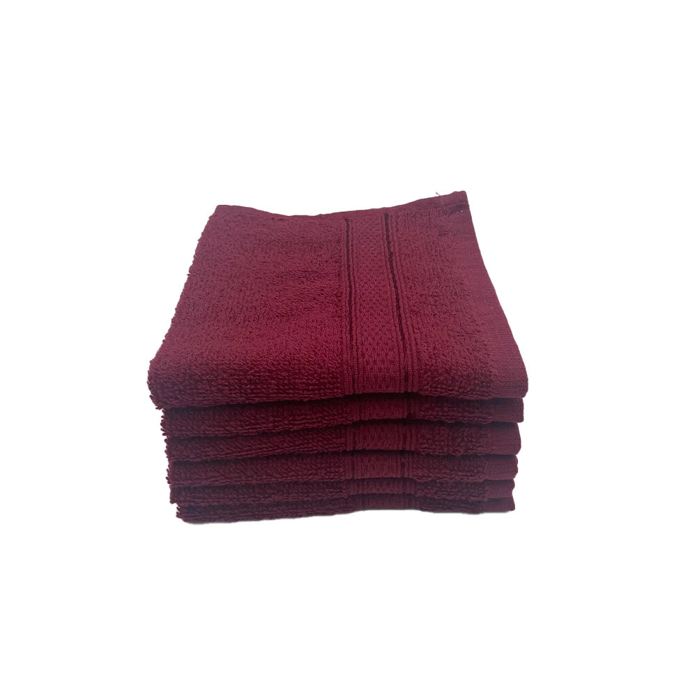 BYFT Daffodil Cotton Towel Burgundy Luxury - Soft, Absorbent, Quick-Dry, 500 GSM Bath Towel Set