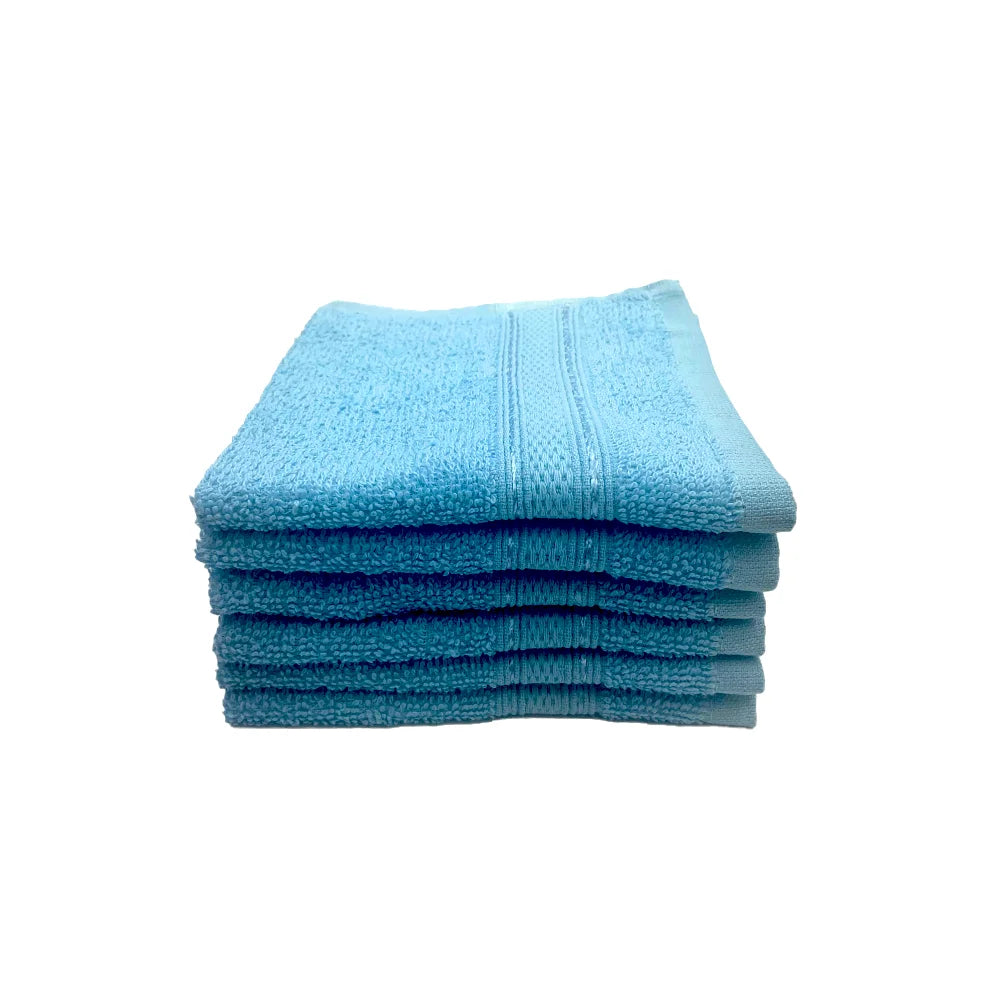 BYFT Daffodil Cotton Towel Light Blue Luxury - Soft, Absorbent, Quick-Dry, 500 GSM Bath Towel Set