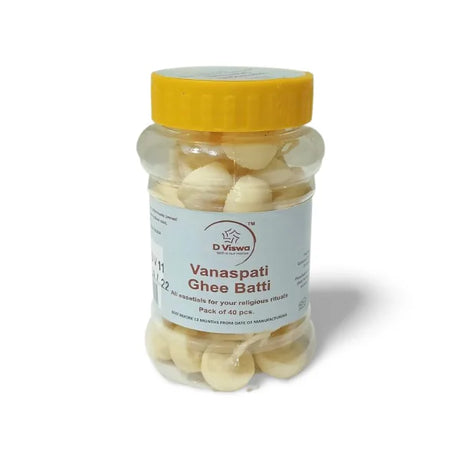 BYFT008064 POOJA ESSENTIALS VANASPATI GHEE BATTI WHITE Set of 1.webp
