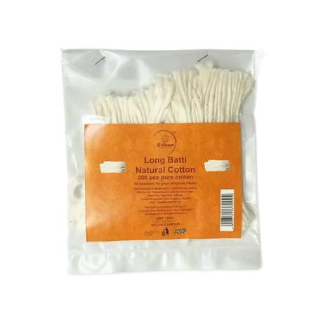 BYFT008066 POOJA ESSENTIALS LONG DIYA BATTI 200 NATURAL WHITE Set of 1 A.webp
