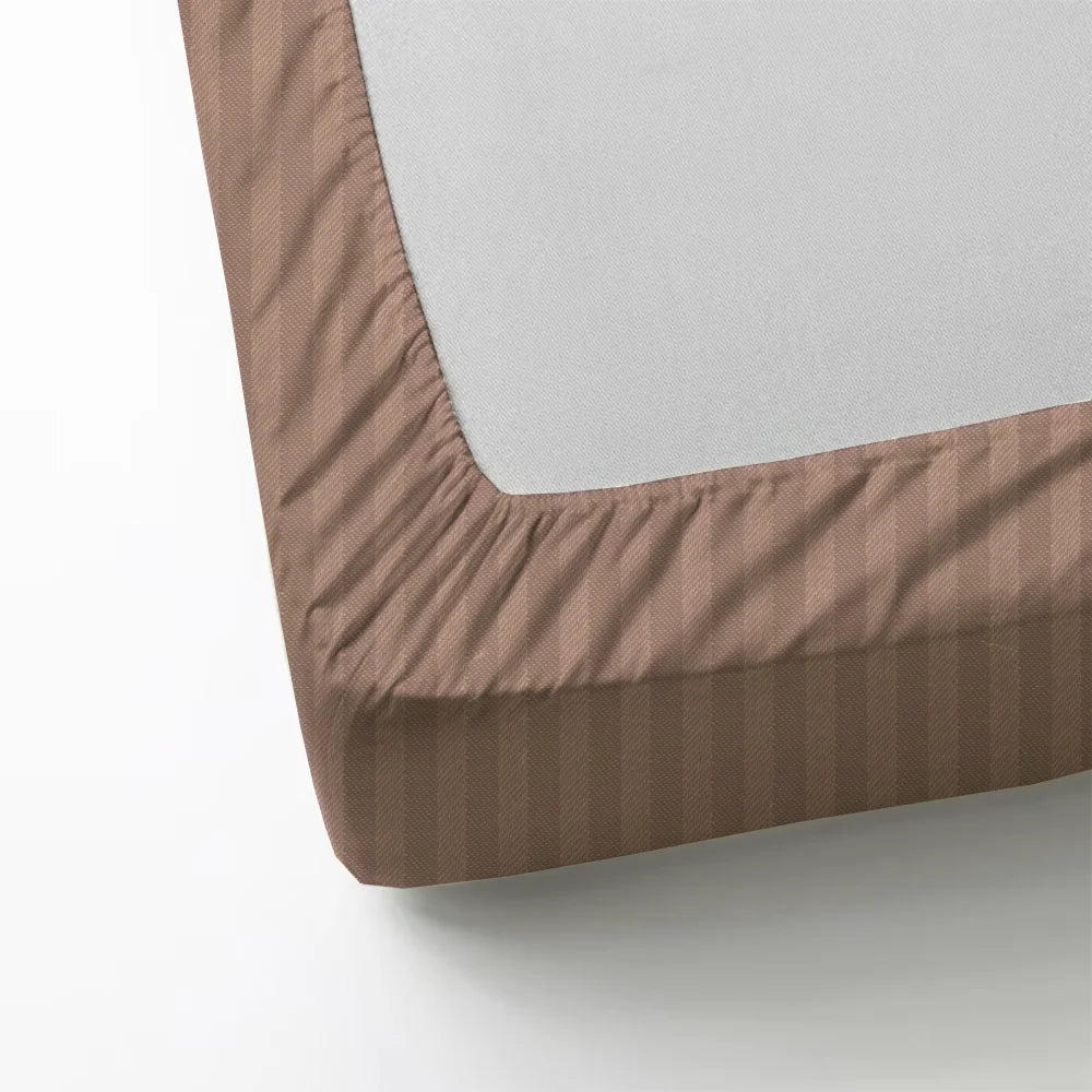 BYFT Tulip - Fitted Sheet 1 Cm Satin Stripe| Cotton, 300 TC, Soft & Luxurious Bed Linen