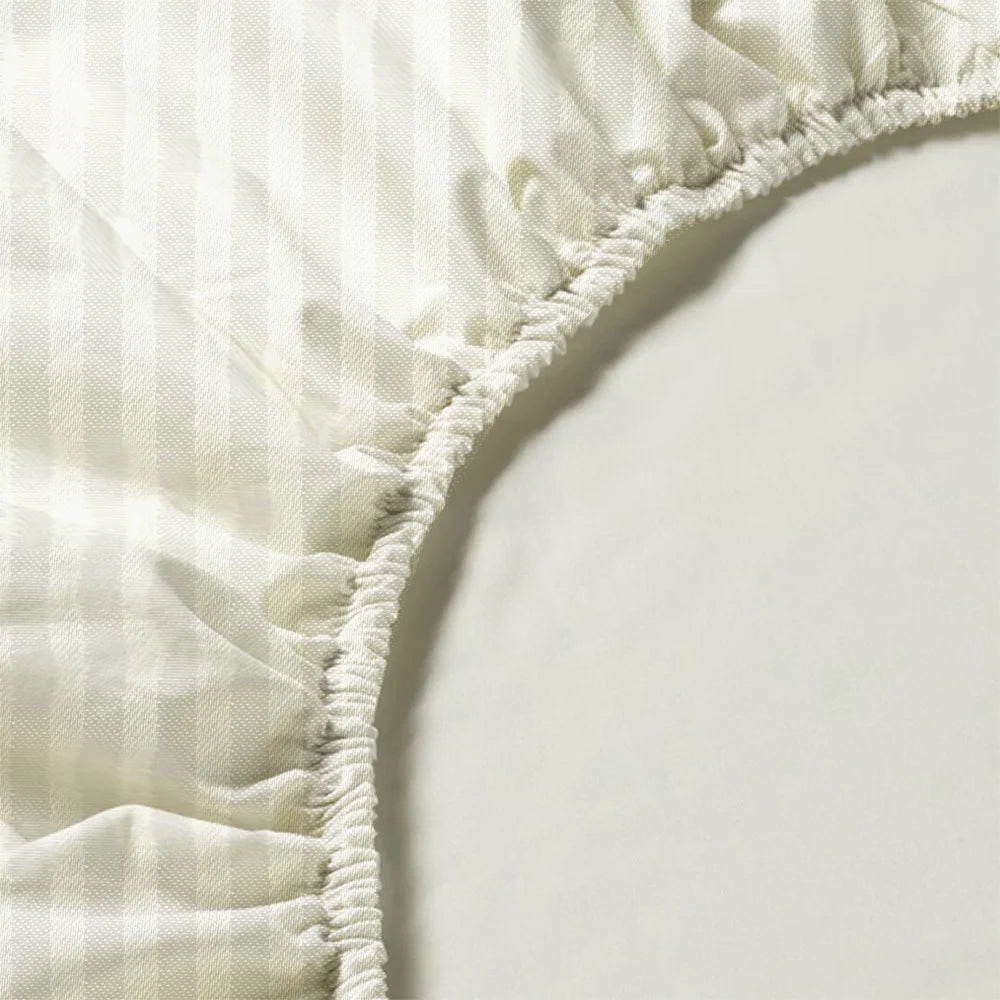 BYFT Tulip - Fitted Sheet 1 Cm Satin Stripe| Cotton, 300 TC, Soft & Luxurious Bed Linen