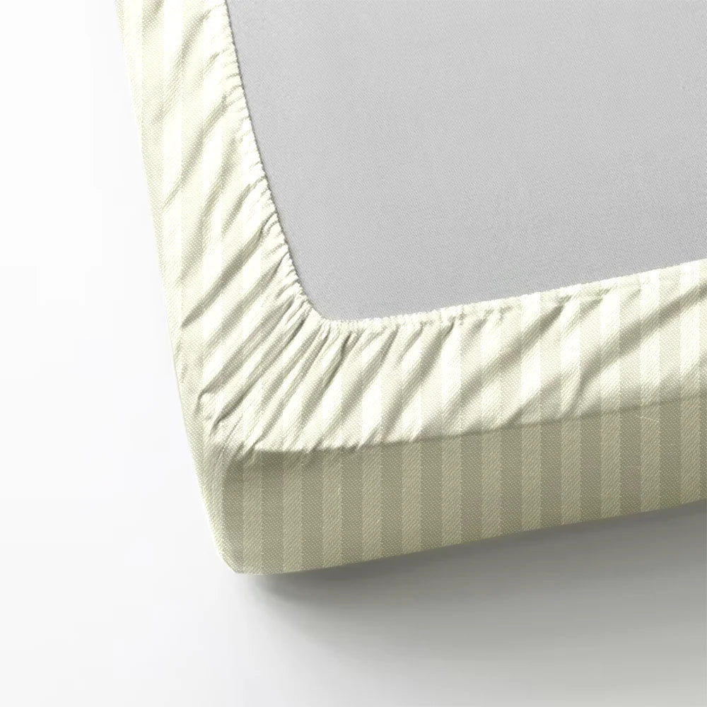 BYFT Tulip - Fitted Sheet 1 Cm Satin Stripe| Cotton, 300 TC, Soft & Luxurious Bed Linen
