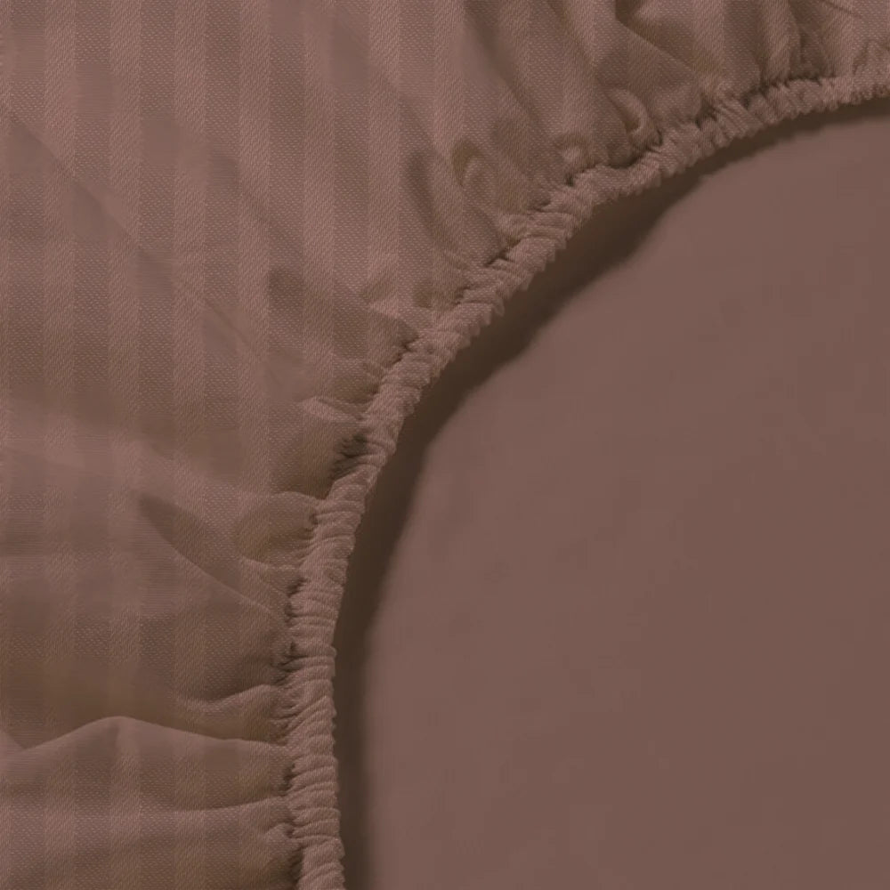 BYFT Tulip - Fitted Sheet 1 Cm Satin Stripe| Cotton, 300 TC, Soft & Luxurious Bed Linen