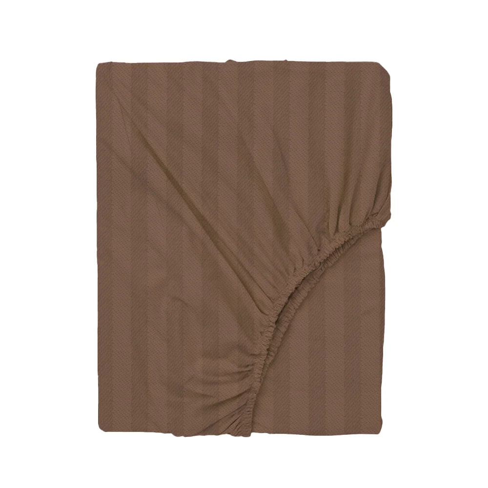 BYFT Tulip - Fitted Sheet 1 Cm Satin Stripe| Cotton, 300 TC, Soft & Luxurious Bed Linen