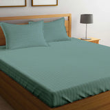 BYFT Tulip - Fitted Sheet 1 Cm Satin Stripe| Cotton, 300 TC, Soft & Luxurious Bed Linen