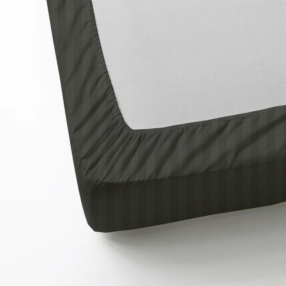 BYFT Tulip - Fitted Sheet 1 Cm Satin Stripe| Cotton, 300 TC, Soft & Luxurious Bed Linen
