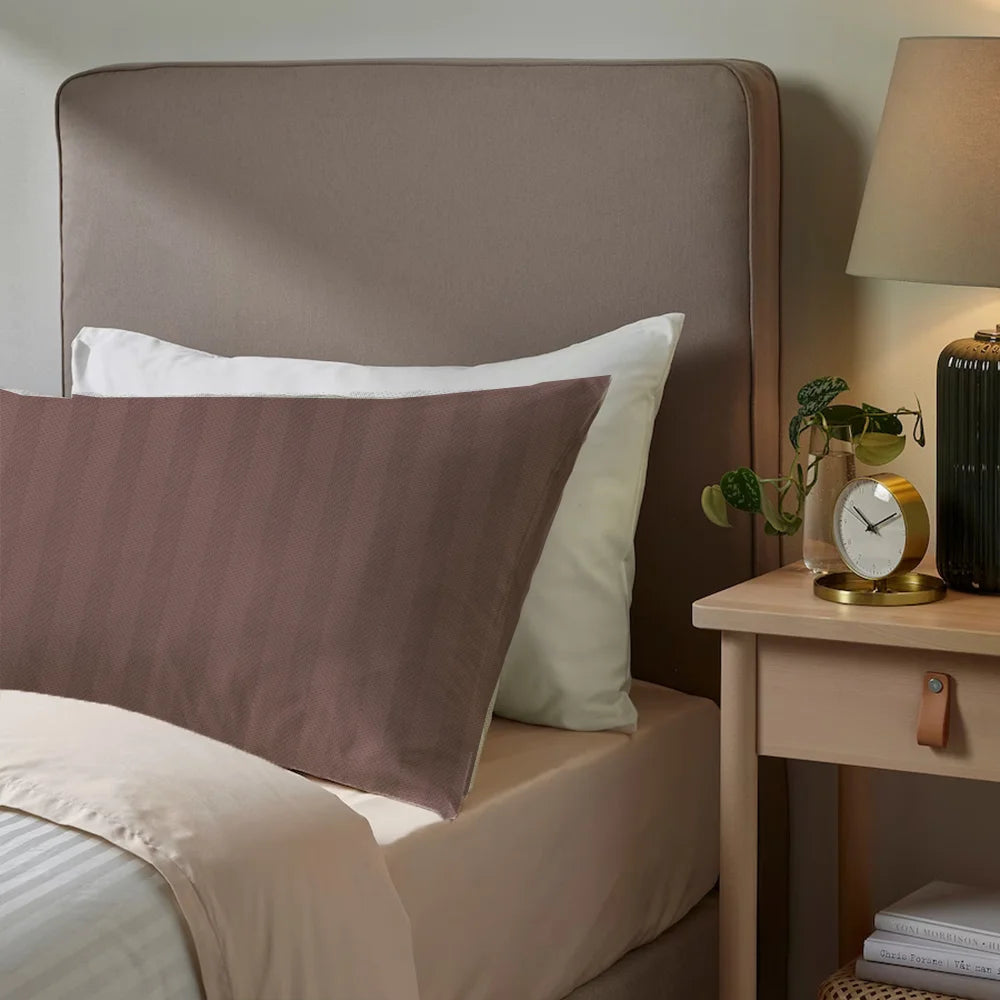BYFT Tulip - Pillow Cover 1 Cm Satin Stripe| Cotton, 300 TC, Soft & Luxurious Bed Linen