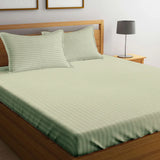 BYFT Tulip - Fitted Sheet 1 Cm Satin Stripe| Cotton, 300 TC, Soft & Luxurious Bed Linen
