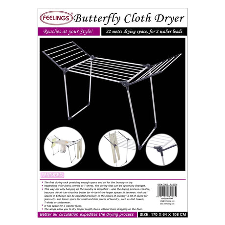 feelings cloth dryer butterfly 96 x 60 x 7 cm