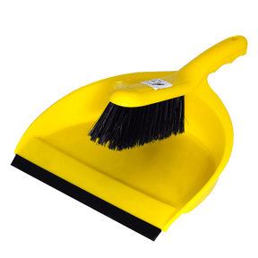 BYFT008299 AKC Dustpan _ Brush Yellow Plastic Set of 1