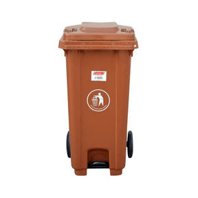 BYFT008369 AKC Plastic Trash Bin 120 Ltr Brown Set of 1
