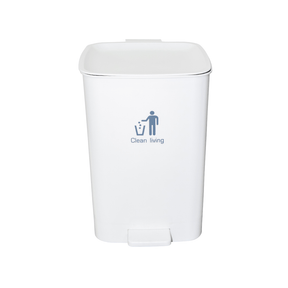 BYFT008378 AKC Trash Bin 13 Ltr White Plastic Set of 1