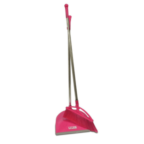 BYFT008406 AKC Broom _ Dustpan Pink Plastic Set of 1